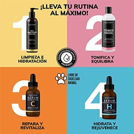 Kit 4 Pasos Quotidien: 1 Limpiador Facial 235 ml + 1 Tónico Facial 350 ml + 1 Serum Vitamina C 30ml + 1 Serum Ácido Hialurónico 30ml | Skincare Kit co