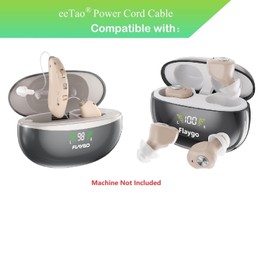 eeTao USBC Charging Cable Charger Power Cord Compatible with Flaygo GM-953 GM-353T GM353T GM953 Hearing Aids Hearing Amplifiers for Seniors Ultra-Long Battery 5V DC5V 5VDC 5.0V Power Cable Cord