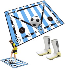 Soccer Training Mat , Soccer Mat Training Made Of Rubber, Shock-absorbing, Noise-reducing And Non-slip, Suitable For All Ages, Improves Strength And Co-ordination, Soccer Mat One Step To Control The Ball