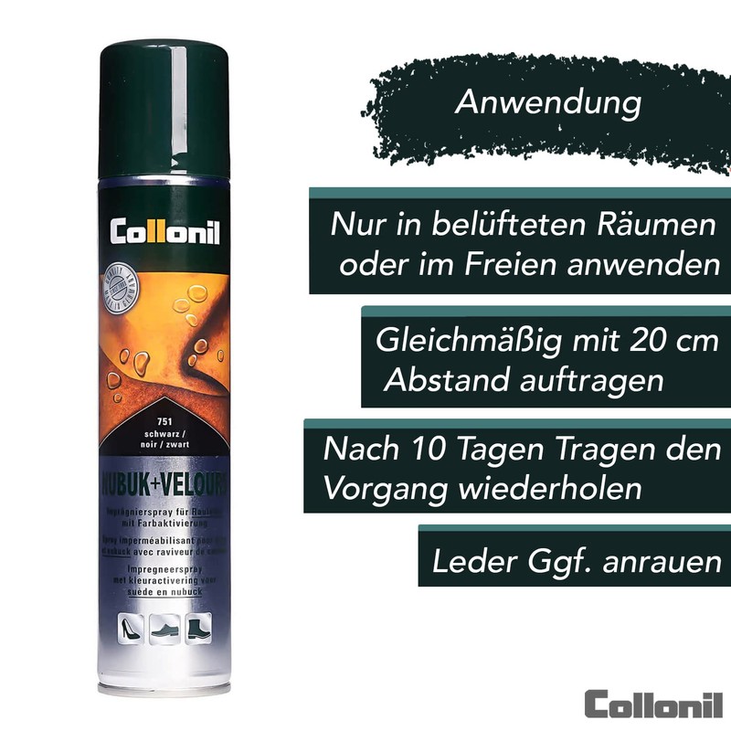 Collonil Nubuk & Velours 15920001751 Pflegesprays Velours-Leder Schwarz (schwarz)