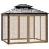 Gazebo Universal Replacement Mosquito Netting, Outdoor Canopy Net Screen 4-Panel