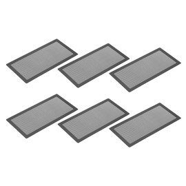 YOKIVE 6 Pcs Floor Vent Covers, Sticky Floor Register Cover PVC Mesh Air Vent Screen Filters, Great for Home Floor, Wall, Ceiling, Catch Debris Hair Dust (Black, 12-Inch x 6-Inch)