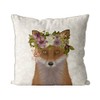 Kelly Stevens-McLaughlan, Bohemian Fox on Cream Cushion / Pillow Cover,