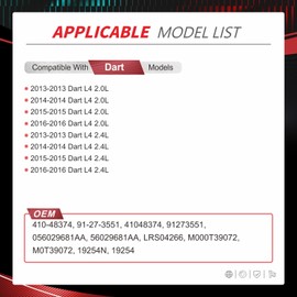 NITOYO 56029681AA Starter Motor Compatible with Dodge Dart 2013 2014 2015 2016 2.0L 2.4L L4 12V 1.4KW 10Teeth Replaces 19254N M000T39072 M0T39072 410-48374 91-27-3551 91273551