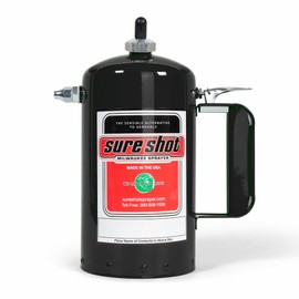 SURE SHOT A1000B 1-Quart Non Aerosol Sprayer - Refillable Pressurized Sprayer Can for Oil, Solvent, Degreasers, Lubricants - Rechargeable Steel Canister with Brass Nozzles - Made in The USA - 32oz.
