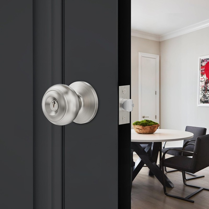 3 Pack Keyed Entry Door Knob Set, All Keyed Same