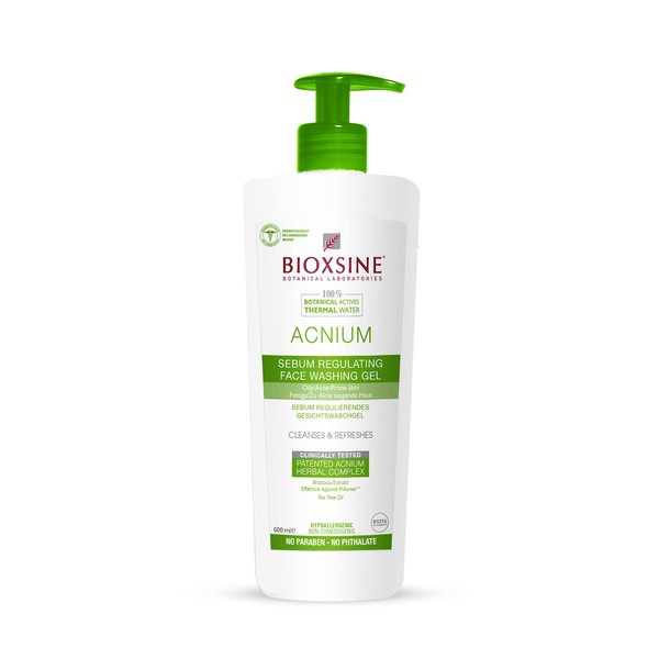 Bioxsine Acnium Sebum / Sebum Regulating Facial Wash Gel for Oily and Acne Prone Skin - Against Blemishes 500 ml