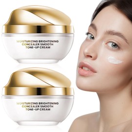 2PCS Ownawant Crema De Maquillaje,Crema De Maquillaje,Detroitrain Moisturizing Concealer Smooth Tone-Up Cream, Corrector Iluminador Hidratante Crema Tónica Suave, Base De Maquillaje