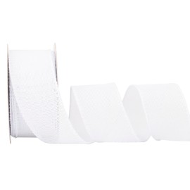 Zofrud White Burlap Ribbon - 1.5 Inch x 10 Yards | Faux Jute Wired Ribbon for Wreaths, Christmas Decorations, Rustic Weddings, and Large Bow
