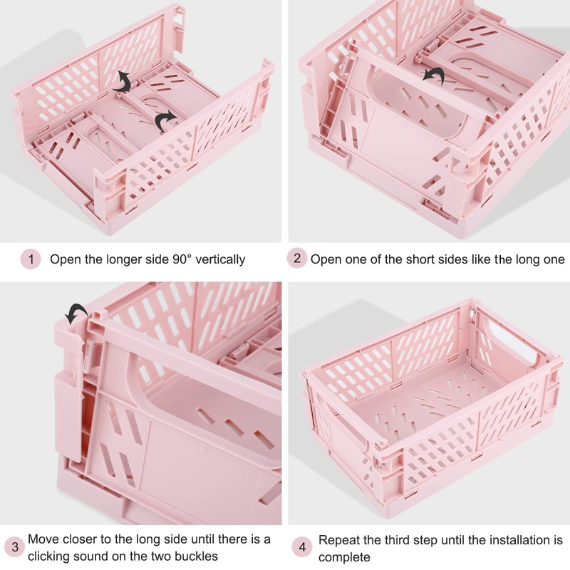 Plastic Baskets for Desk Organizing, Drawer Organizer, 2 Medium+2 Small