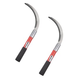 TIXIPEM 2-Pack 6 Inch Billhook Sickle with Forged Carbon Steel Serrated Blade and Black Plastic Handle, Billhook Machete Sickle for Grass/Weeding Sickle