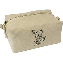 'Mouse with Toothpaste' Canvas Wash Bag/Makeup Case (CS00006430)
