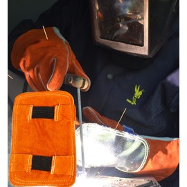 YaoooosF Welding Hand Pad for Welding, Hand Shield, Hand Heat Shield, Welding Gloves, Burn-Prevention, Cowhide Leather, Safety Gloves, Welding Gloves, Insulation, Fireproof, High Temperature