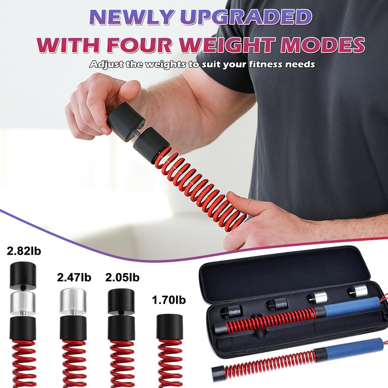 Upgraded Ropeless Battle Ropes for Home Gym,Four Adjustable Weight 1.7-2.8
