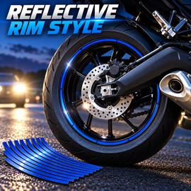 32-Piece Reflective PVC Motorcycle Wheel Rim Stripe Decal Set for 17–18 Inch Wheels