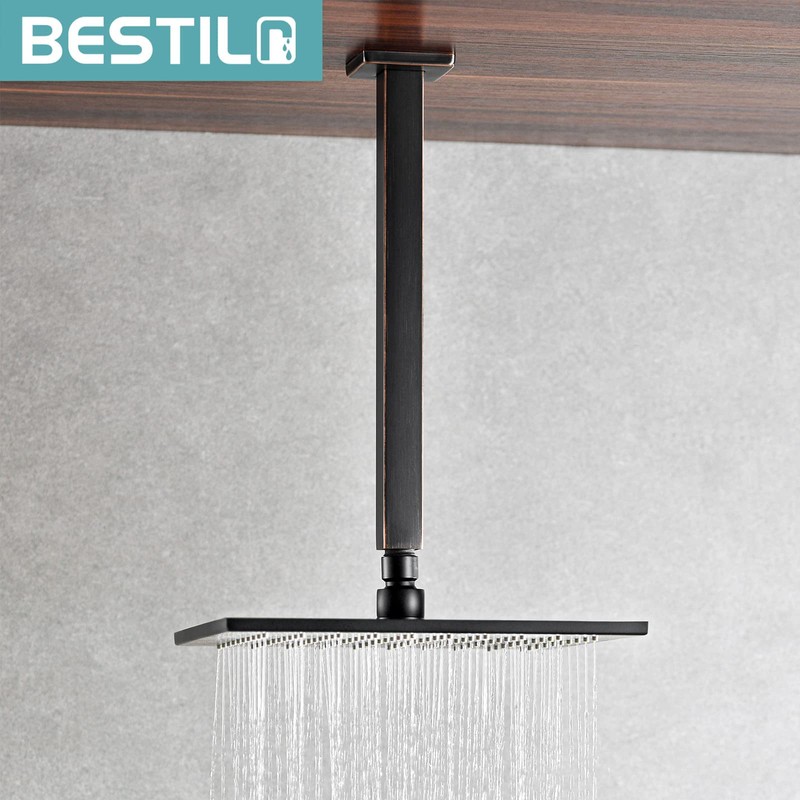 BESTILL 12 Inch Oil Rubbed Bronze Ceiling Mount Shower Arm