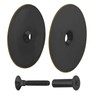 Siwil Door Hole Cover Plate Black, 2-5/8" Diameter Solid Steel,