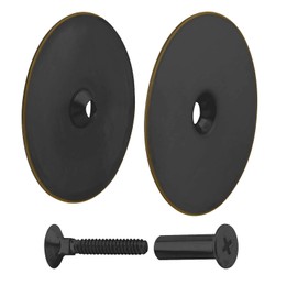 Siwil Door Hole Cover Plate Black, 2-5/8" Diameter Solid Steel, Hole Filler Plate - 1 Pack
