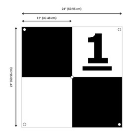 Sky High Bull's-Eye Drone Ground Control Point GCP - UAV Aerial Target for Mapping & Surveying (10 Pack) | Center Eyelet Numbered 0-9 (Black/White Markers) | Pix4D & DroneDeploy Compatible