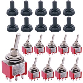 Twidec/10Pcs Mini Toggle Switch DPDT 2 Position 6 Pins ON-ON AC 125V 5A Car Boat Switches MTS-202MZ