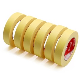 Yellow Masking Tape 1 Inch x 55 Yards (6-Pack) - Professional Painter's Tape for Automotive Supplies, Crafts, and DIY Projects - Removes Cleanly Without Residue