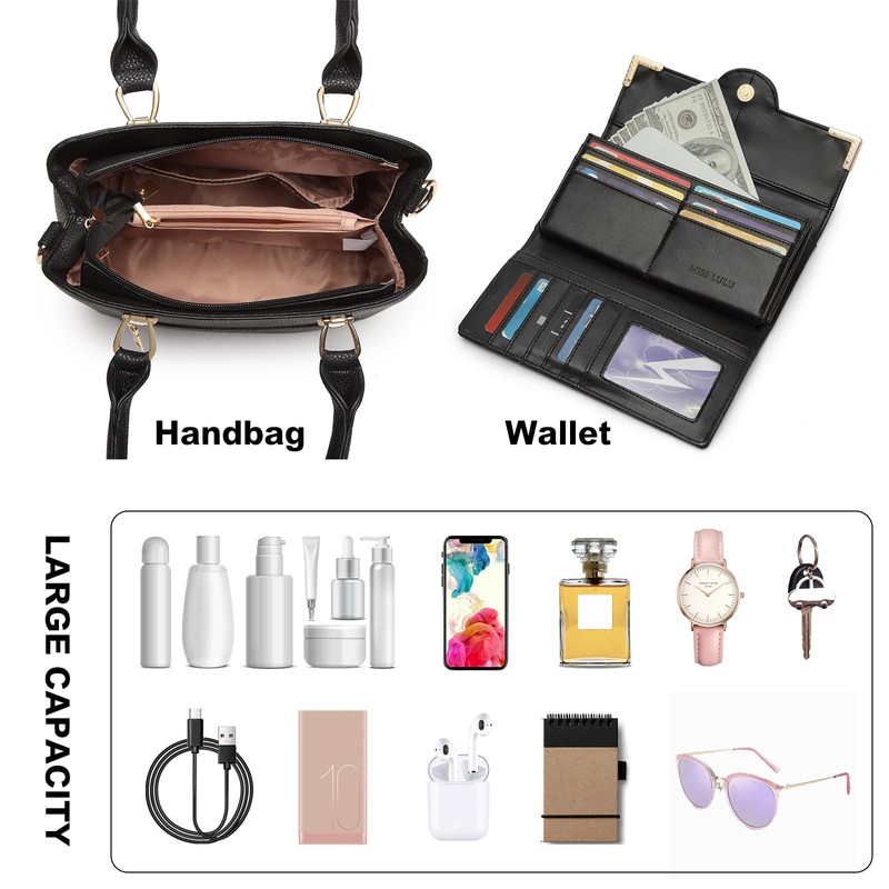 Miss Lulu Miss Lulu Handbag for Women with Purse Set,
