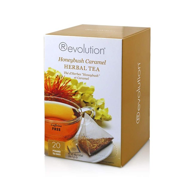 Revolution Tea - Honeybush Caramel Herbal Tea | Premium Full Leaf Infuser Stringless Teabags - Antioxidant Rich (16 Bags Each - 6 Pack)