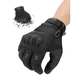 KEMIMOTO Tactical Gloves, Motorcycle Gloves, Military Tactical Gloves with Carbon Fibre Ankle Protector and Touch Screen, Breathable, Full Finger, for Bushcraft, Motorcycle, Hunting and Security