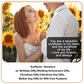 Christmas Gifts for Wife Sunflower Necklace Wife Christmas Gift Ideas,You Are My Sunshine Necklace Birthday Xmas Gifts for Wife Sunflower Necklaces for Women on Christmas Birthday