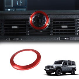 Tumukiw 1PCS Vent Ring Trim Cover Center Compass Trim Ring Compatible with Ineos Grenadier 2020-2024 Aluminum Alloy Air Conditioning Outlet Trim Decoration Accessories (Red)