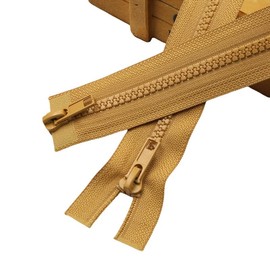 1 Piece Khaki Resin Zip for Sewing 150CM 2 Ways Resin Zippers for Bags,Pouches,Pillow Covers Making and Replacement