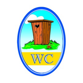 FACKELMANN Bathroom Toilet Signs Plastic 4" x 2.75"