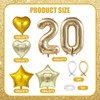 SKTMH 15Pcs 20th Birthday Party Balloons, Champagne Gold 20 Number
