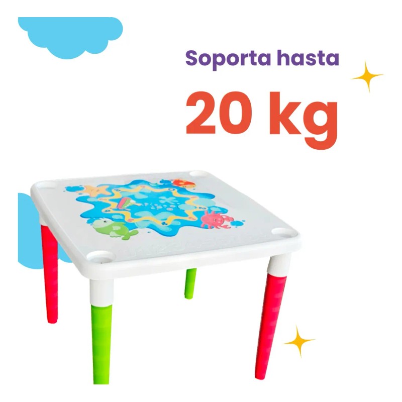 Kit 4 Mesas Didáctica Infantil Con Portavasos Mesa De Juegos