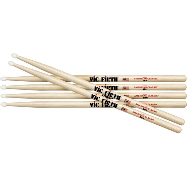 Vic Firth 3-Pair American Classic Hickory Drumsticks Nylon 5B