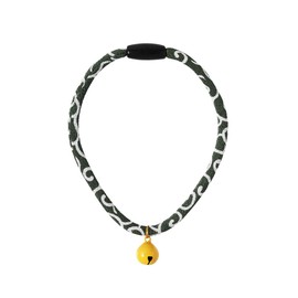 Kokoneko Honpo Cat Collar, Safety Safety with Bell, Japanese Pattern, Lightweight, Adjustable, Made in Japan, Handmade (Arabesque Green)