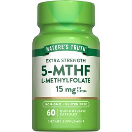 Nature's Truth Vitamin Extra Strength 15mg L Methylfolate 60 Capsules Optimal Absorption Non...