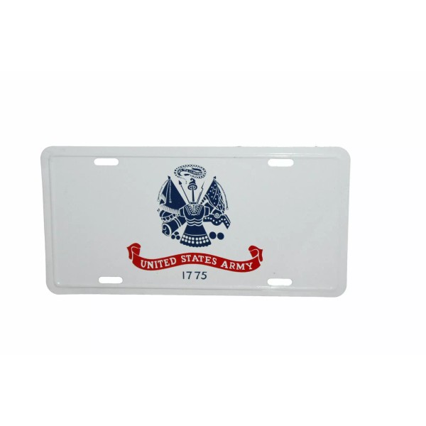 Unbranded White US Army Emblem 6"x12" Aluminum License Plate Tag