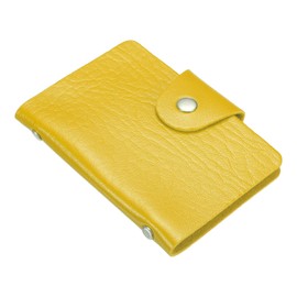 PATIKIL Credit Card Holder, 1 Pack Slim Wallet PU Leather Purse Business Cards Storage Organizer Protector with 12 Card Slots, Yellow