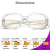 VISOONE Stylish Oversize Trendy Blue Light Blocking Glasses TR90 with