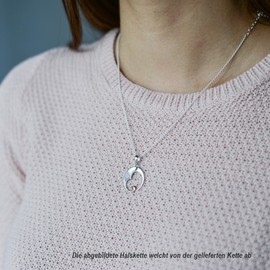 MATERIA by Matthias Wagner Women's Heart Pendant Bicolour 925 Silver Rose Gold, Sterling Silver