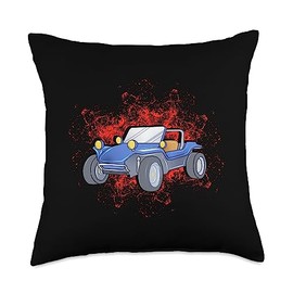 Beach and Dune Buggy, RC Cars & Trucks Gifts co. Dune Buggy Graphic Beach RC Car Truck Gift Men Women Kids Throw Pillow, 18x18, Multicolor