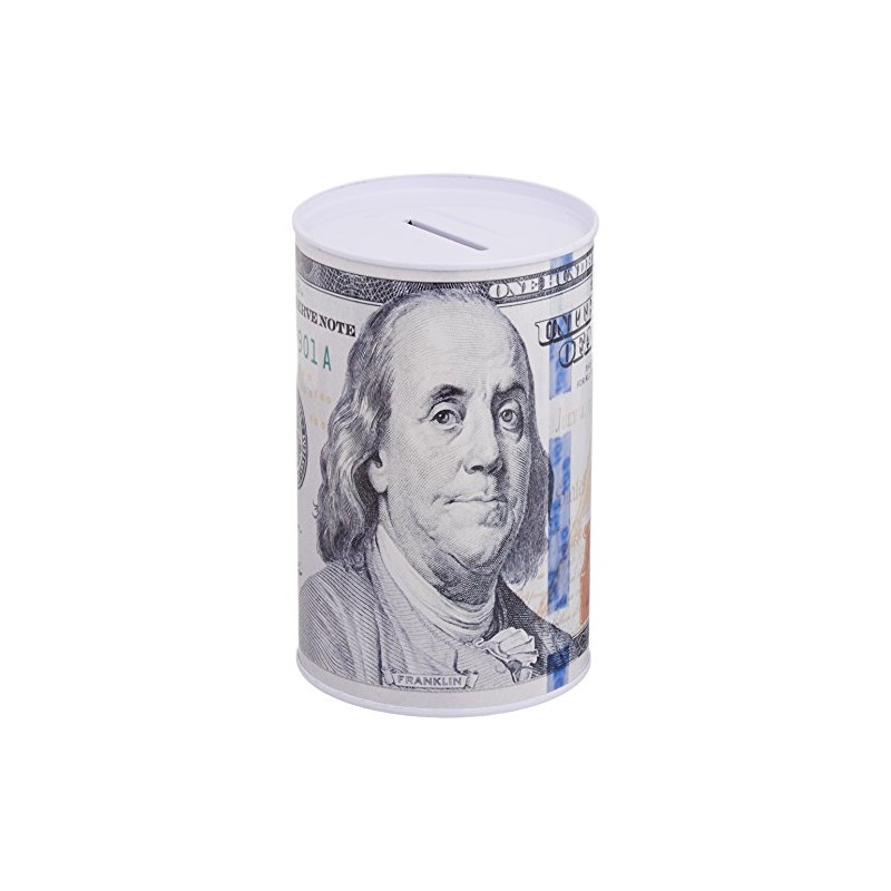 Home Bay Metal Money Piggy Bank with 100 Dollar Bill