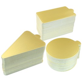 Hitefu - 200 unidades de cartón redondo, base de magdalenas de espuma dorada, tablas de tartas a prueba de grasa, platos de postre resistentes a la humedad para fiestas, bodas, catering, restaurante