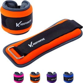 KEEP2MOVE Ankle Weights for Men Women Kids 1 Pair 0.65Lb 1Lb 2Lbs 3Lbs Each, Rectangular Strength Training Wrist Weights with Adjustable Strap for Walking, Running, Pilates, Yoga, Dance, Aerobics, Cardio Exercises