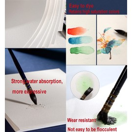 Watercolor Paper Pad 300gsm Artist Watercolor Journal 20sheets 10x10" Hot Pressed Premium Cover Spiral Bound Mixed Media Journal for Wet and Dry Media, Acid Free, Loose Leaf Refillable