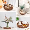 SEDISON Set of 2 Rattan Tray Round Rattan Basket with