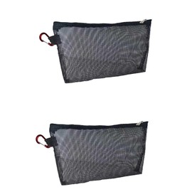 Perfeclan 2 x Small Tool Bag Mesh Tool Bag Large Capacity Multi-Purpose Travel Cosmetic Bag with Zip for Hiking Picnic Backpacking