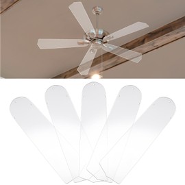 CroBlissful 10 Pcs 20-1/2'' Ceiling Fan Blades for 52" Clear Acrylic Ceiling Fan Blades Replacement Universal Substitution for Indoor Outdoor Replacement Use (Pointed Head)