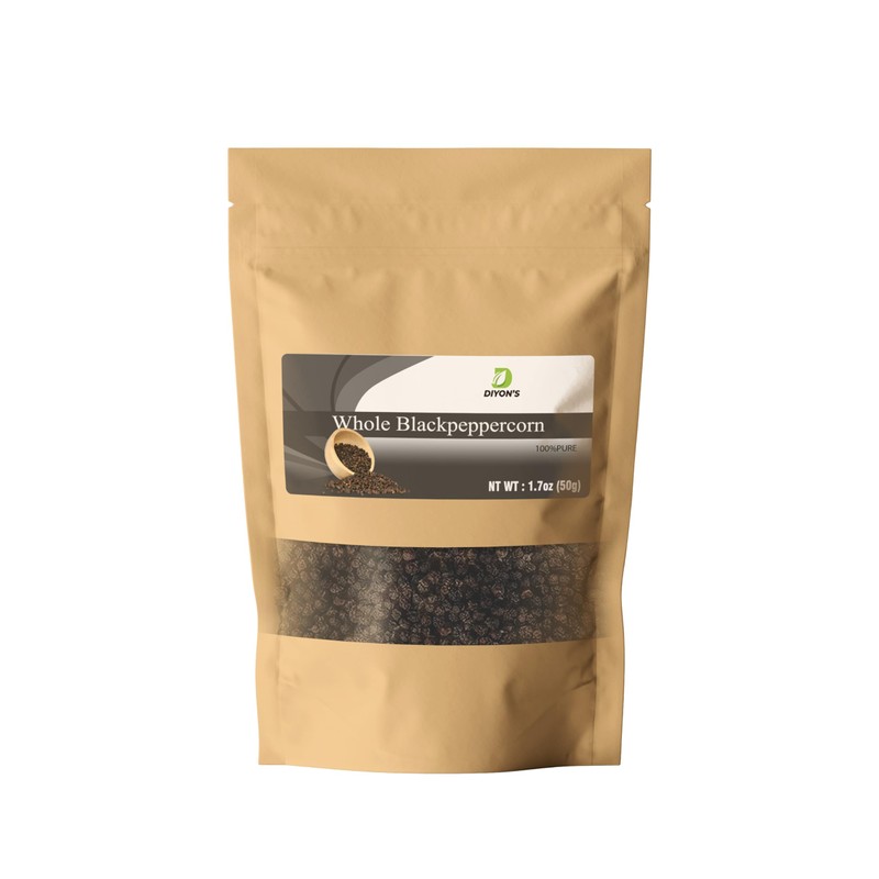 Diyon's Whole Black Pepper 1.7 oz (50g) For Food Seasoning